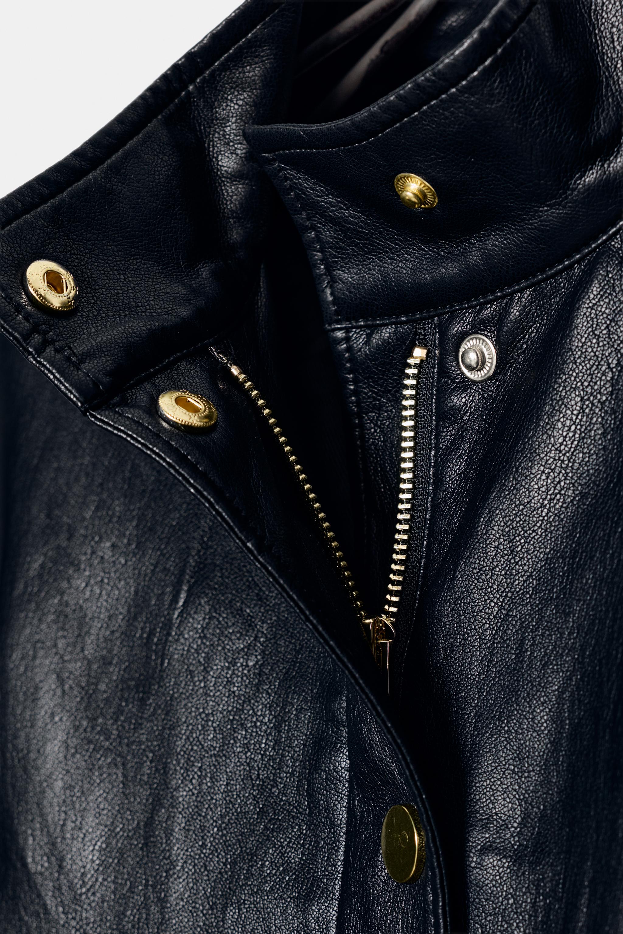 FAUX LEATHER BELTED JACKET